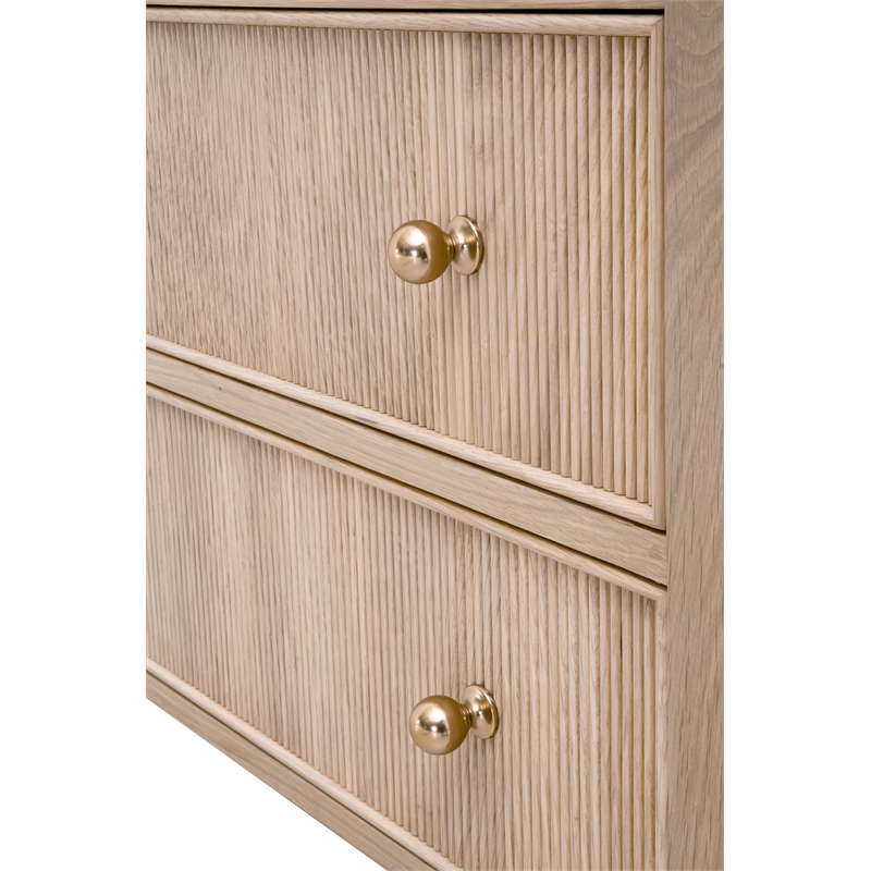 Essentials For Living Highland Open Shelf 2-Drawer Nightstand in Natural