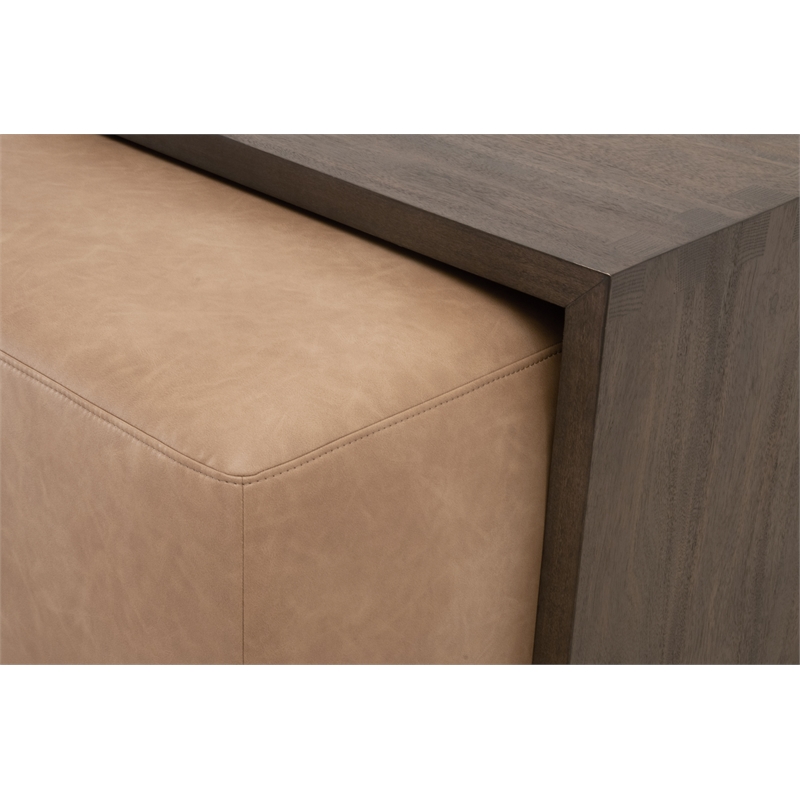 Essentials For Living Dovetail Upholstered Coffee Table in Tan