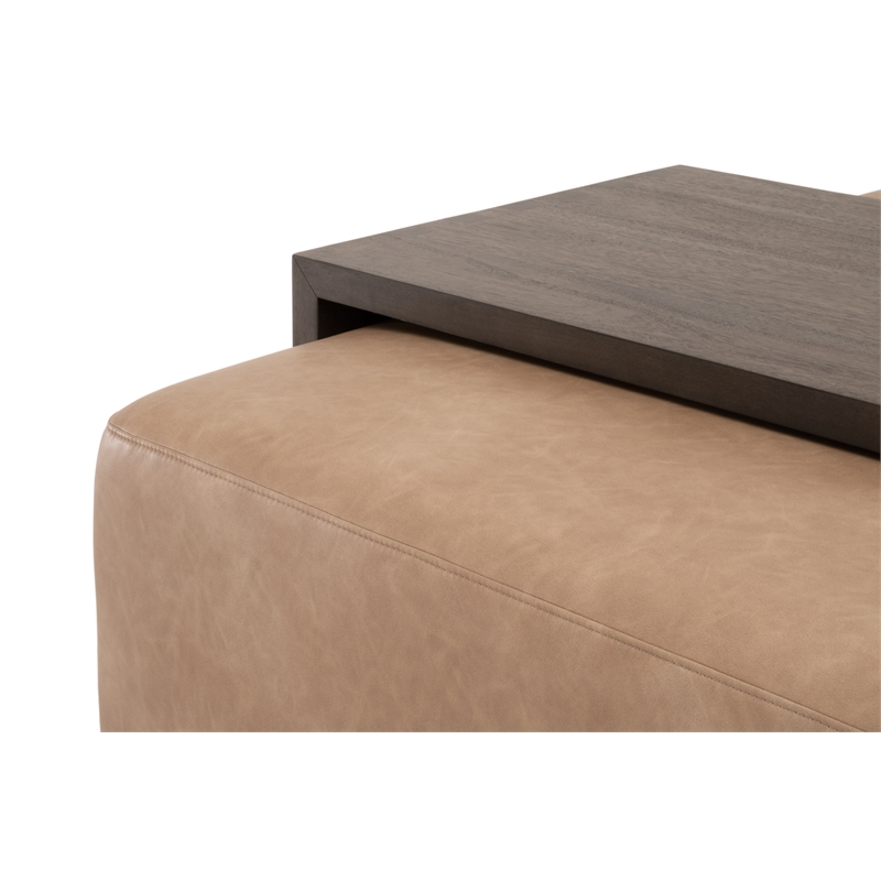 Essentials For Living Dovetail Upholstered Coffee Table in Tan