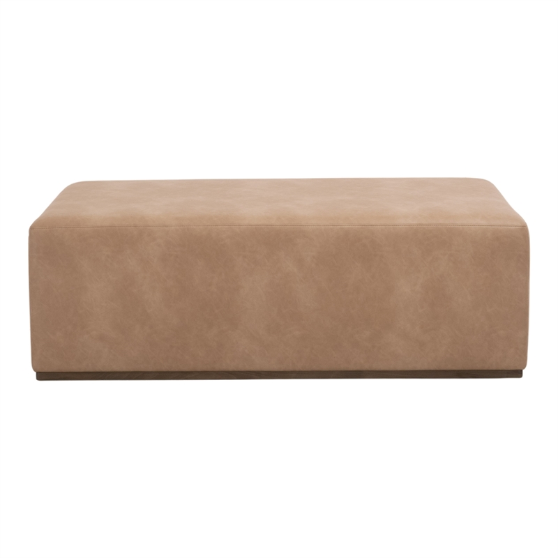 Essentials For Living Dovetail Upholstered Coffee Table in Tan