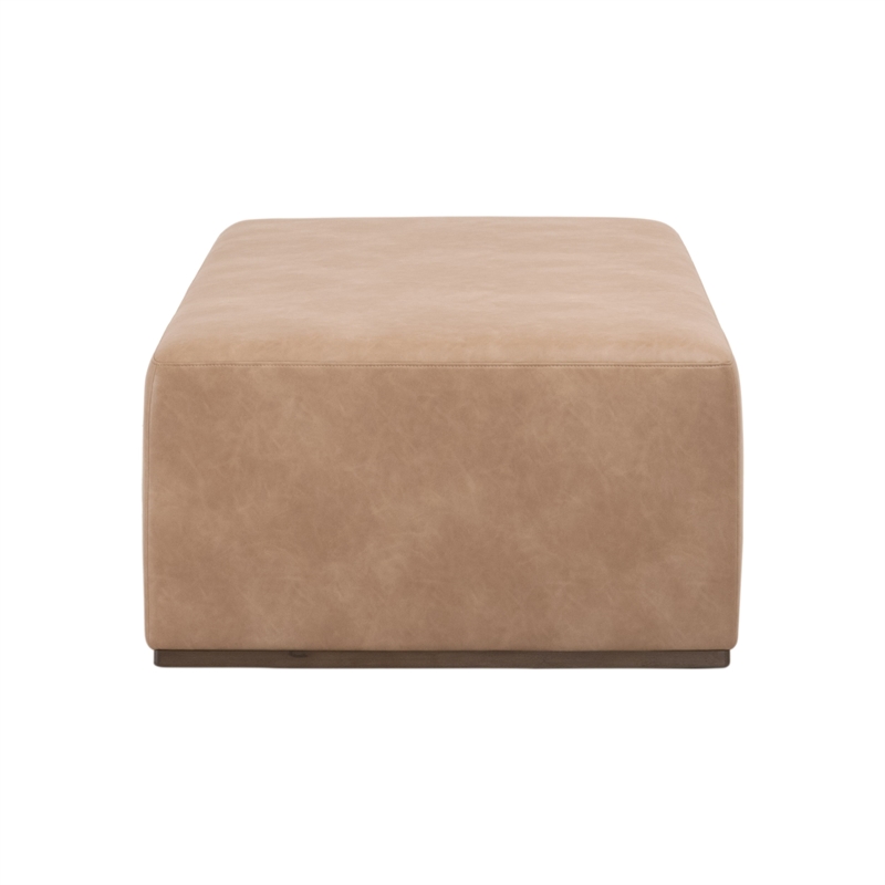 Essentials For Living Dovetail Upholstered Coffee Table in Tan