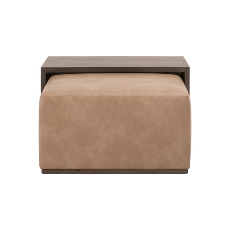 Essentials For Living Dovetail Upholstered Coffee Table in Tan