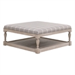 Essentials For Living Townsend Upholstered Coffee Table in Gray and White