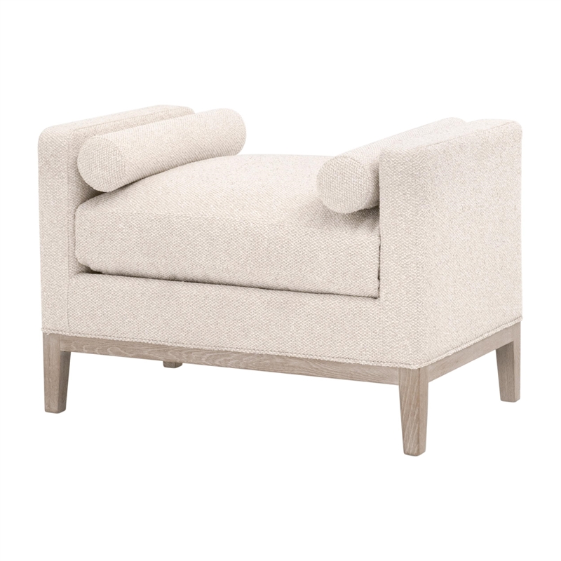 Essentials For Living Keaton Upholstered Accent Stool in Beige