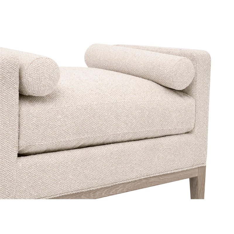 Essentials For Living Keaton Upholstered Accent Stool in Beige