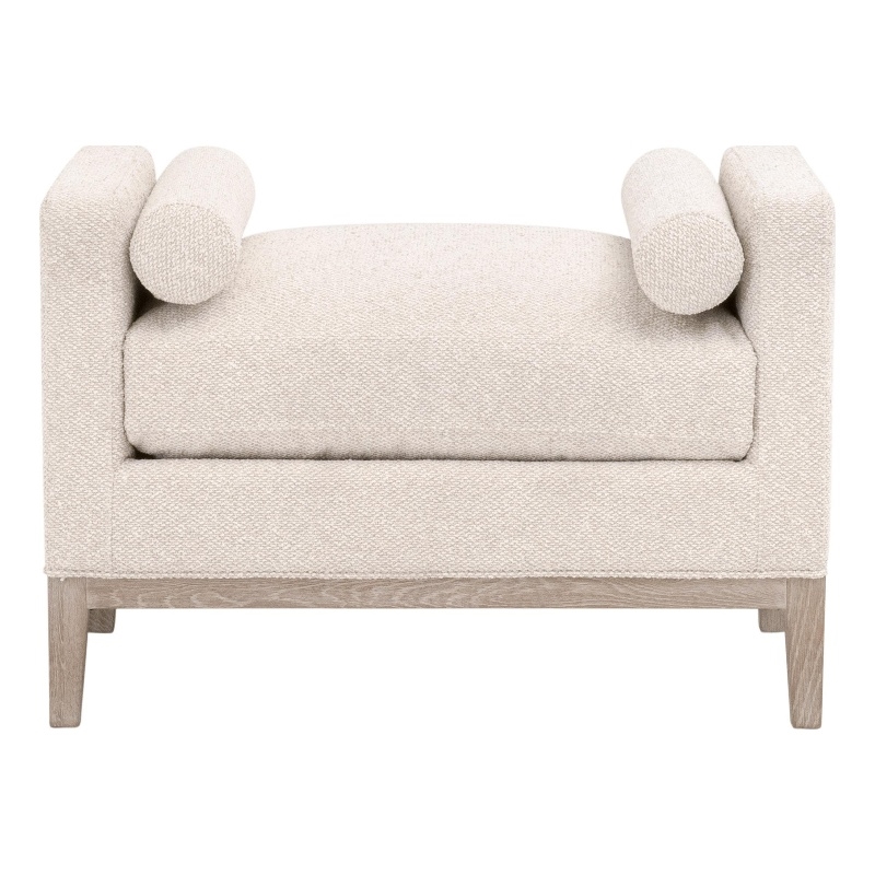 Essentials For Living Keaton Upholstered Accent Stool in Beige