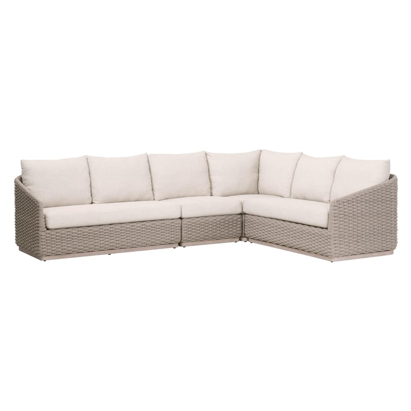 Essentials For Living Caspian Outdoor Modular Left Facing 1-Arm Sofa Off White