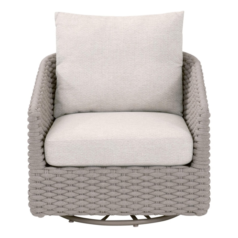 Essentials For Living Caspian Outdoor Swivel Rocker Sofa Chair in Off White
