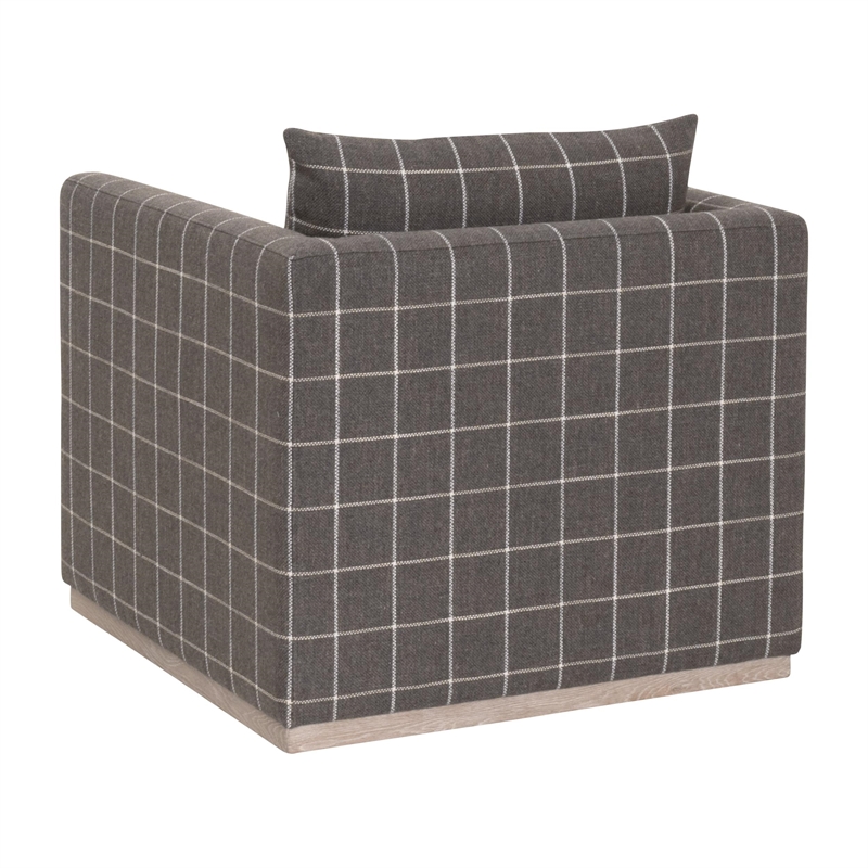 Essentials For Living Siena Plinth Base Swivel Club Chair in Natural Gray Oak