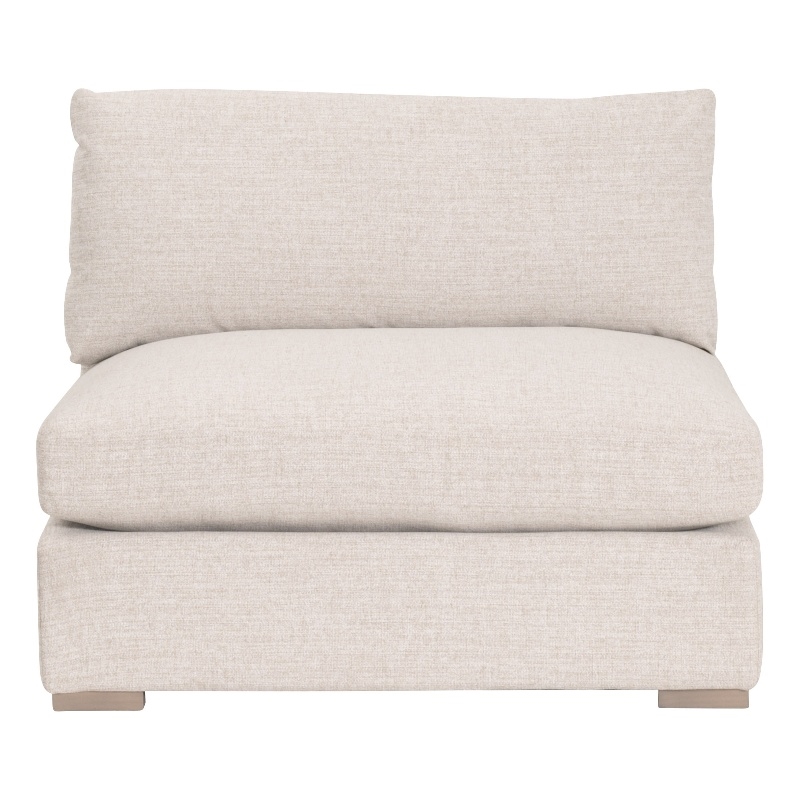 Essentials For Living Newport Outdoor Modular 1-Seat Armless Chair in Sand