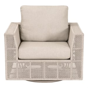 Essentials For Living Tropez Outdoor Swivel Rocker Sofa Chair in Oat