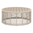 Essentials For Living Knit Outdoor Round Coffee Table in Oat
