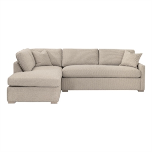 Essentials For Living Clara 112&quot  Queen LF Sectional Sleeper in Natural Gray Oak