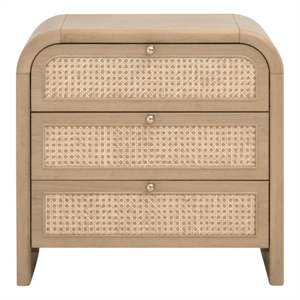 Essentials For Living Cannes 3-Drawer Nightstand in Natural Oak