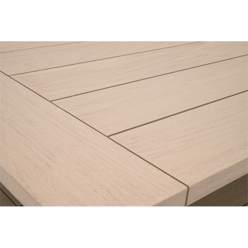 Essentials For Living Sur Outdoor Coffee Table in Washed Ever Teak