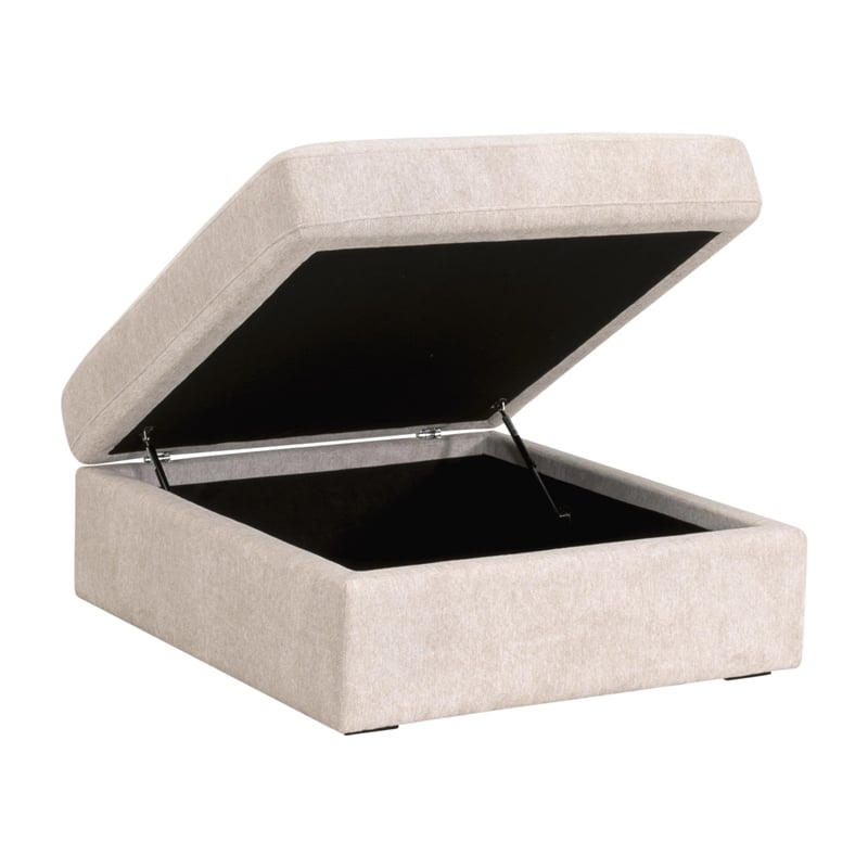 Essentials For Living Daley Modular Storage Ottoman in Ivory and Espresso