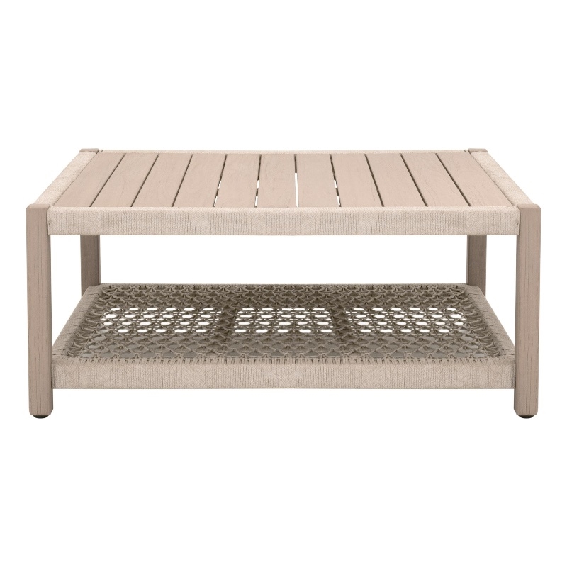 Essentials For Living Wrap Outdoor Square Coffee Table in Oat