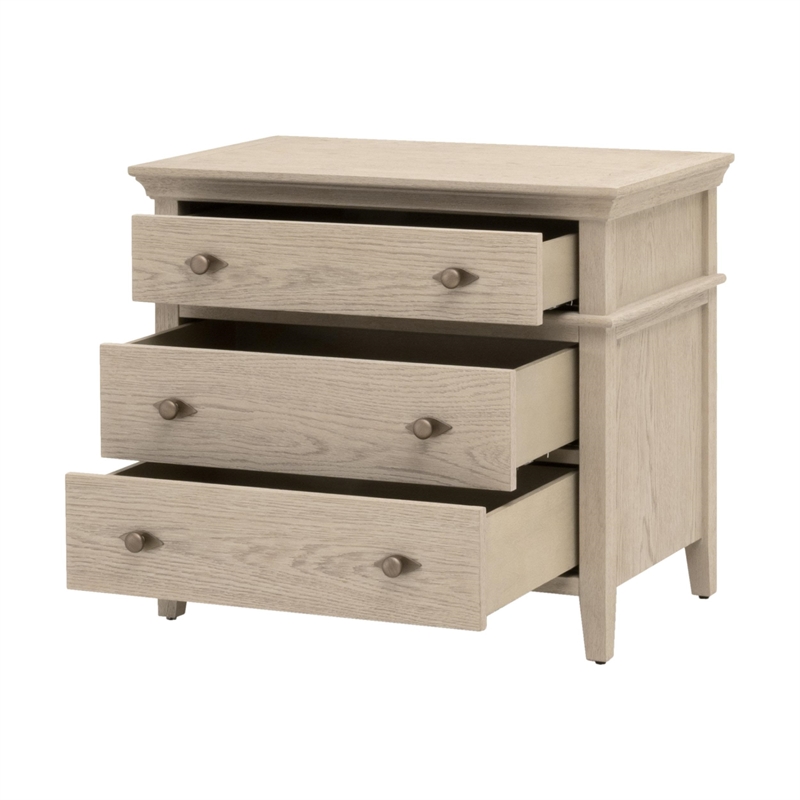 Star International Oxford 3-Drawer Nightstand in Oak