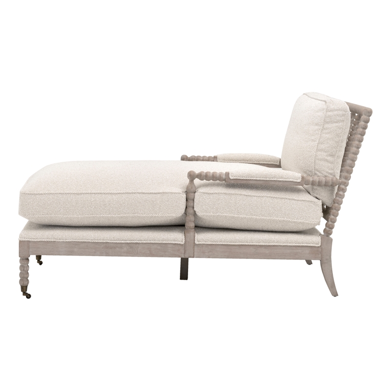 Star International Rouleau Chaise Lounge in Linen and Natural Gray Oak
