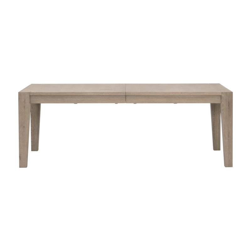 Canal Extension Dining Table in Smoke Gray Oak with Brushed Gold Inlay