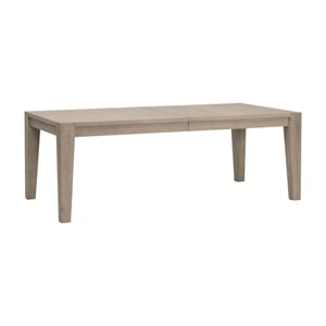 Canal Extension Dining Table in Smoke Gray Oak with Brushed Gold Inlay