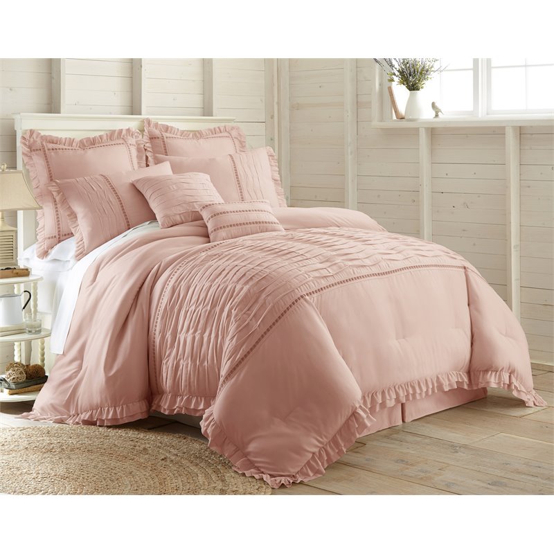 Amrapur 8 Piece Antonella Mauve Queen Microfiber Comforter Set