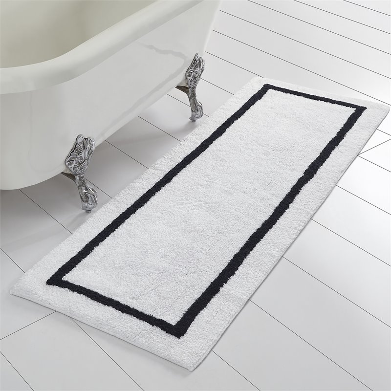 Reversible Contrast Stripe Bath Runner Black 645470213163 | eBay