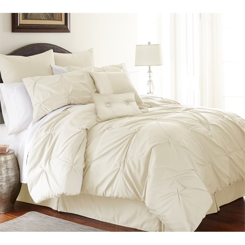 Amrapur 8 Piece Queen Microfiber Comforter Set In Ella Sand