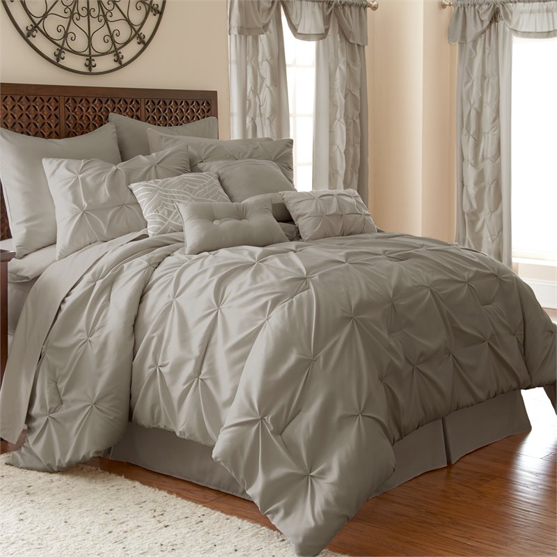 24 Piece Comforter Set Ella Grey Queen For Sale Online