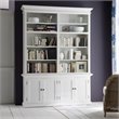 NovaSolo Halifax Wood Double Bookcase in Pure White/Antique Brass