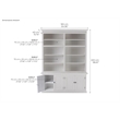 NovaSolo Halifax Wood Double Bookcase in Pure White/Antique Brass