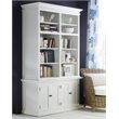 NovaSolo Halifax Wood Double Bookcase in Pure White/Antique Brass