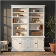 NovaSolo Halifax Wood Double Bookcase in Pure White/Antique Brass