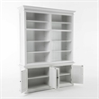 NovaSolo Halifax Wood Double Bookcase in Pure White/Antique Brass