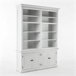 NovaSolo Halifax Wood Double Bookcase in Pure White/Antique Brass