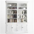 NovaSolo Halifax Wood Double Bookcase in Pure White/Antique Brass