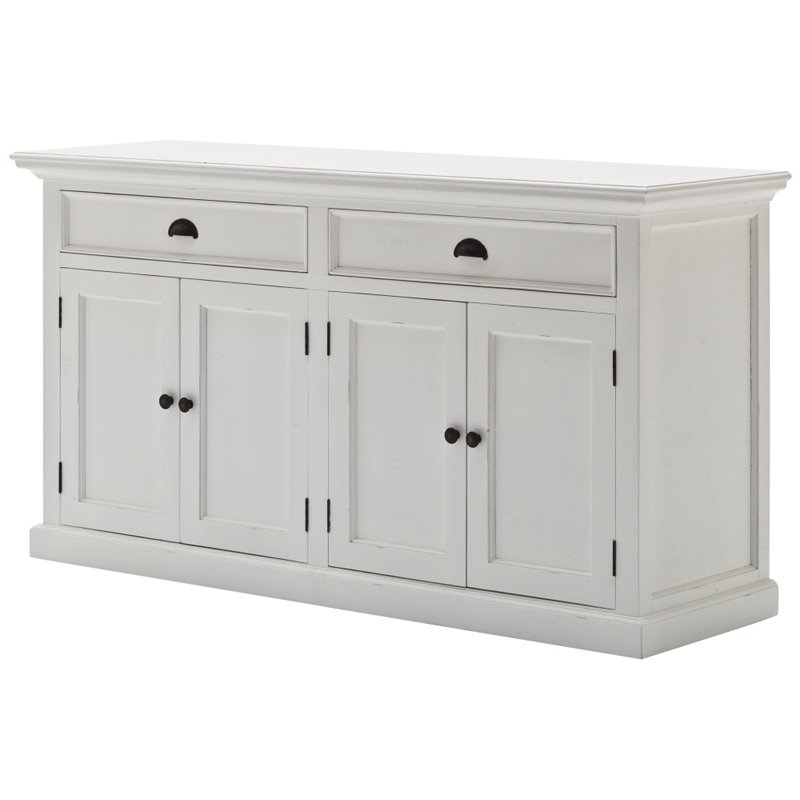 NovaSolo Halifax Wood China Cabinet in Pure White