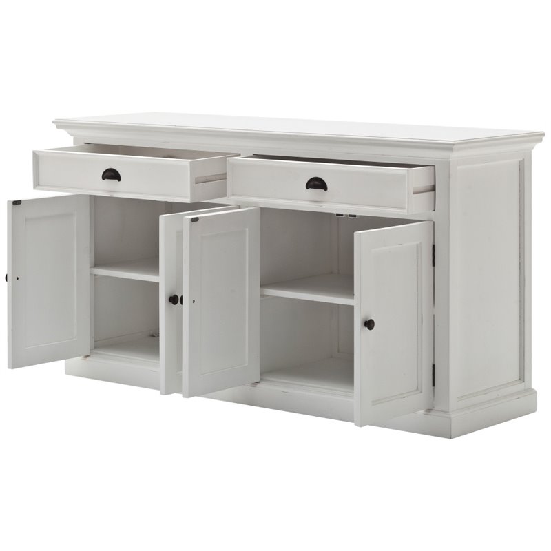 NovaSolo Halifax Wood China Cabinet in Pure White