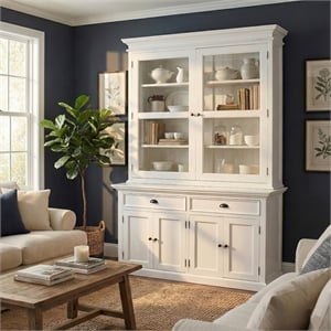 NovaSolo Halifax Wood China Cabinet in Pure White