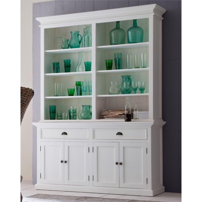 NovaSolo Provence Storage Cabinet with Hutch in Pure White