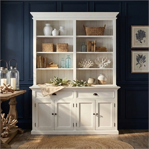 NovaSolo Provence Storage Cabinet with Hutch in Pure White