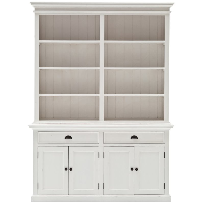 NovaSolo Provence Storage Cabinet with Hutch in Pure White