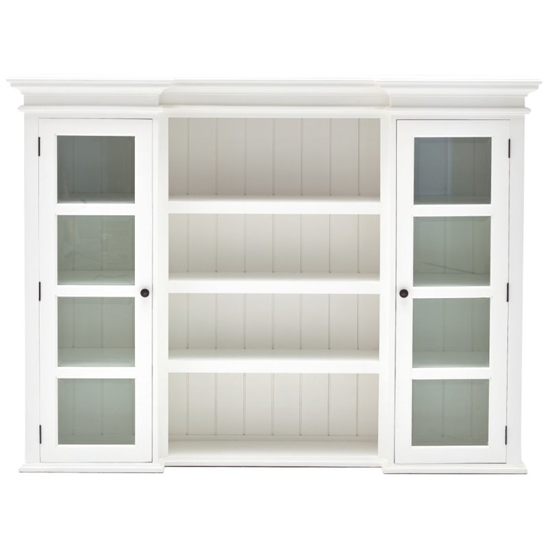NovaSolo Provence Storage Cabinet with Hutch in Pure White