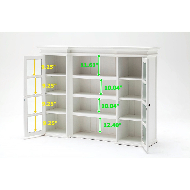 NovaSolo Provence Storage Cabinet with Hutch in Pure White