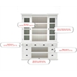 NovaSolo Provence Storage Cabinet with Hutch in Pure White