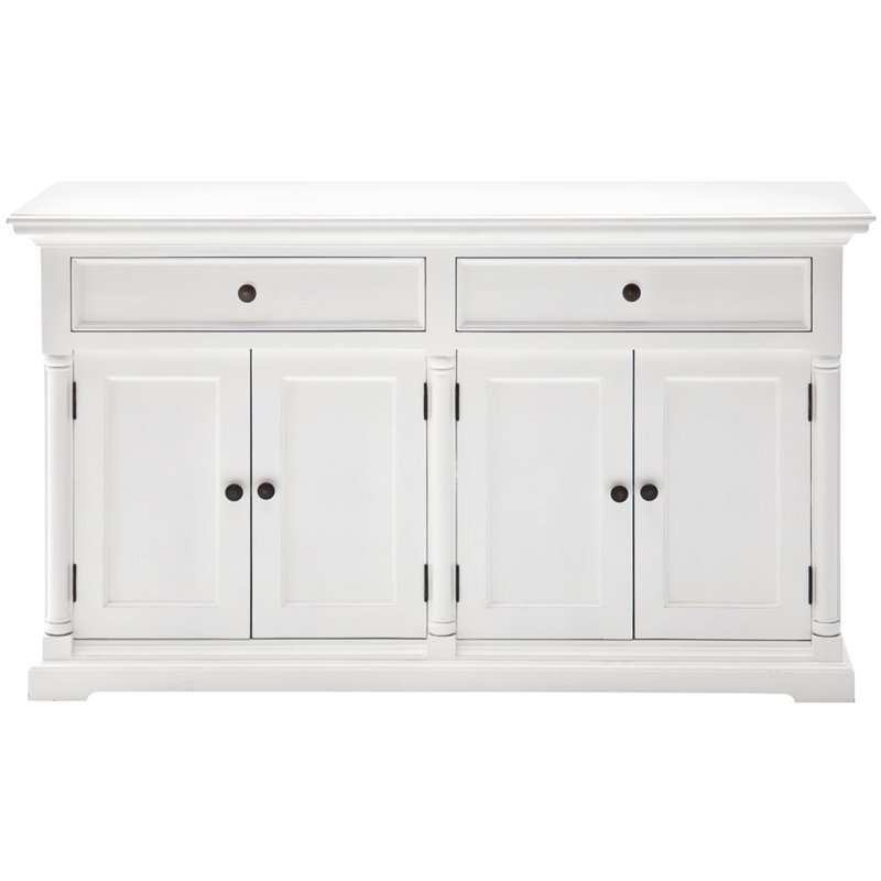NovaSolo Provence Storage Cabinet with Hutch in Pure White