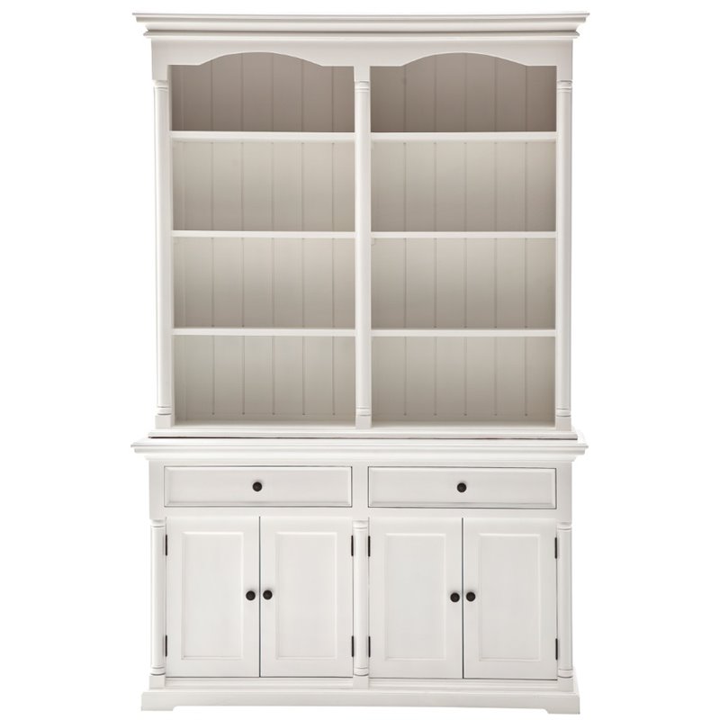 NovaSolo Provence Storage Cabinet with Hutch in Pure White