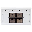 NovaSolo Halifax Buffet Table/Sideboard with 4 Baskets in Pure White