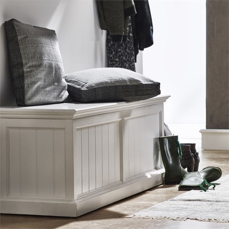 NovaSolo Halifax Storage Chest Wood in Pure White