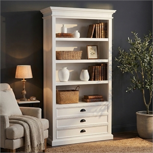NovaSolo Halifax 4 Shelf Bookcase in Pure White